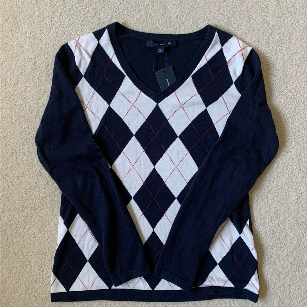 Argyle vneck sweater